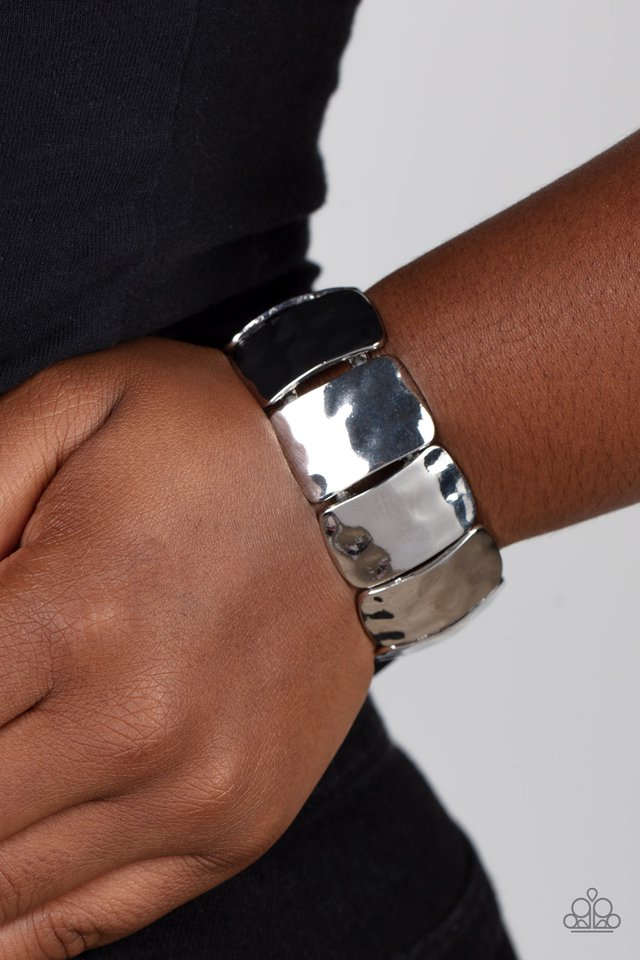 Molten Maverick - Silver - Paparazzi Bracelet Image