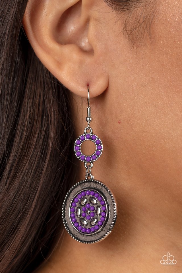 Meadow Mantra - Purple - Paparazzi Earring Image