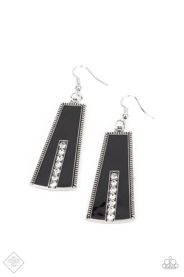 Demandingly Deco - Black - Paparazzi Earring Image