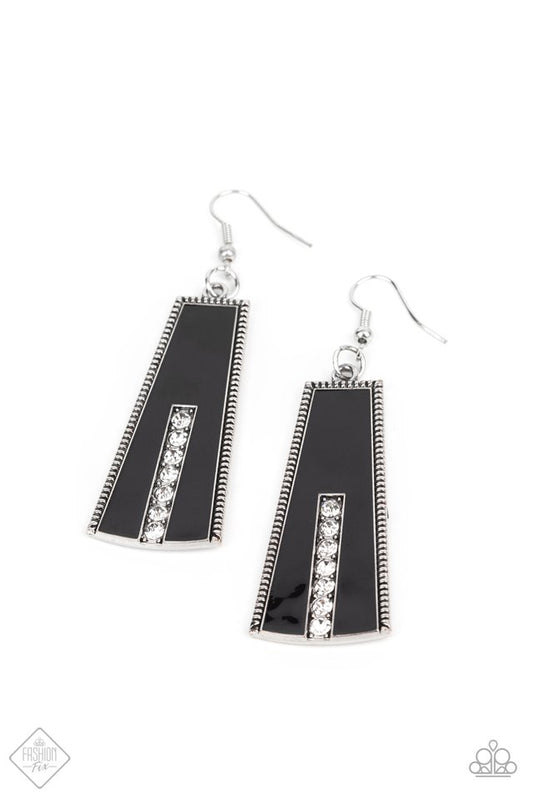 Demandingly Deco - Black - Paparazzi Earring Image