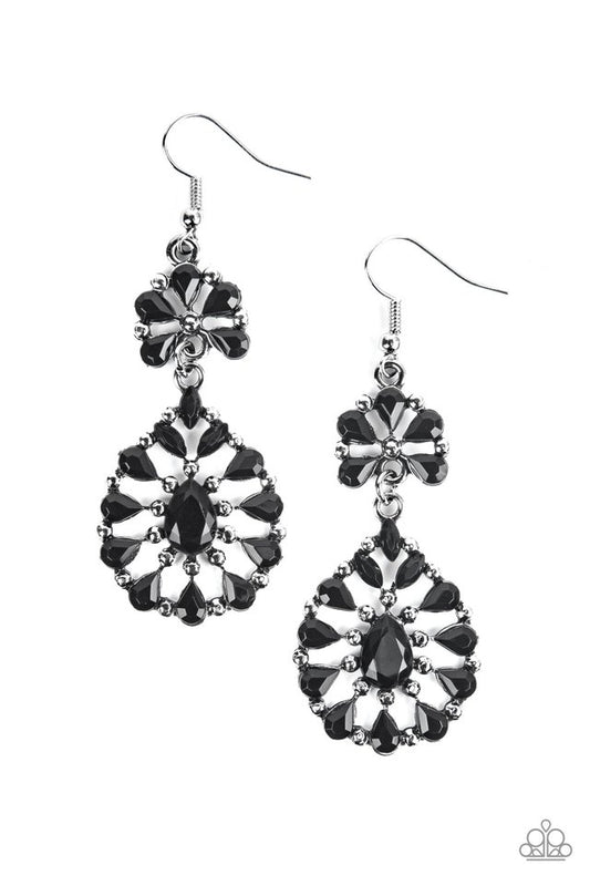 ​Posh Palooza - Black - Paparazzi Earring Image