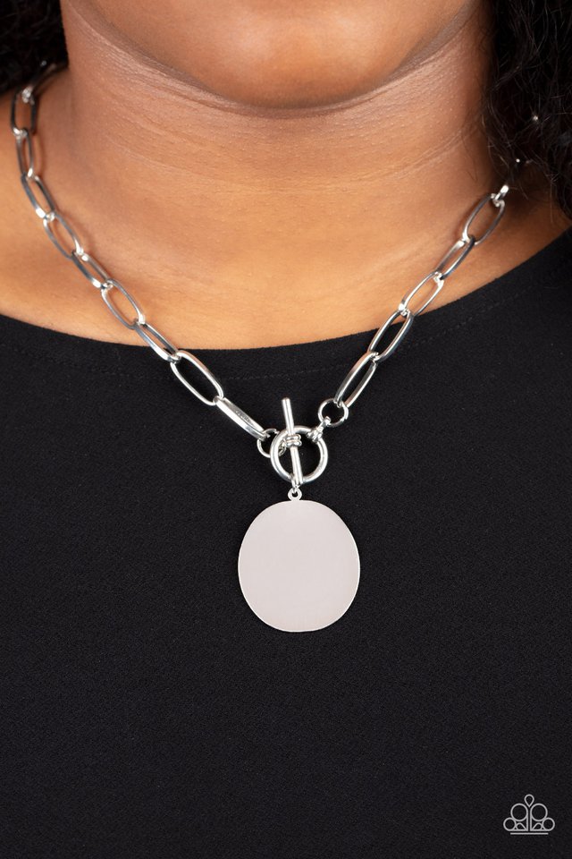 Tag Out - Silver - Paparazzi Necklace Image