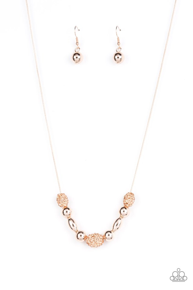 Space Glam - Rose Gold - Paparazzi Necklace Image