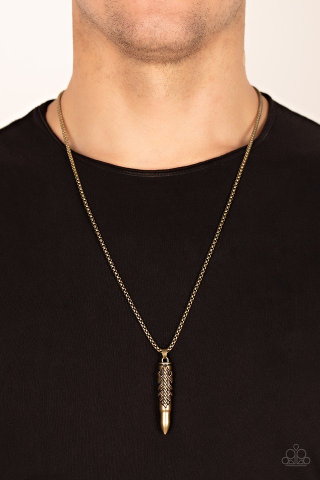 Mysterious Marksman - Brass - Paparazzi Necklace Image