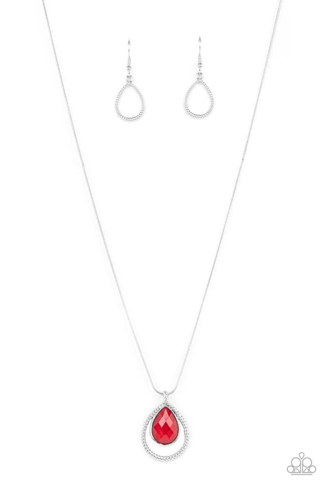​Gorgeously Glimmering - Red - Paparazzi Necklace Image