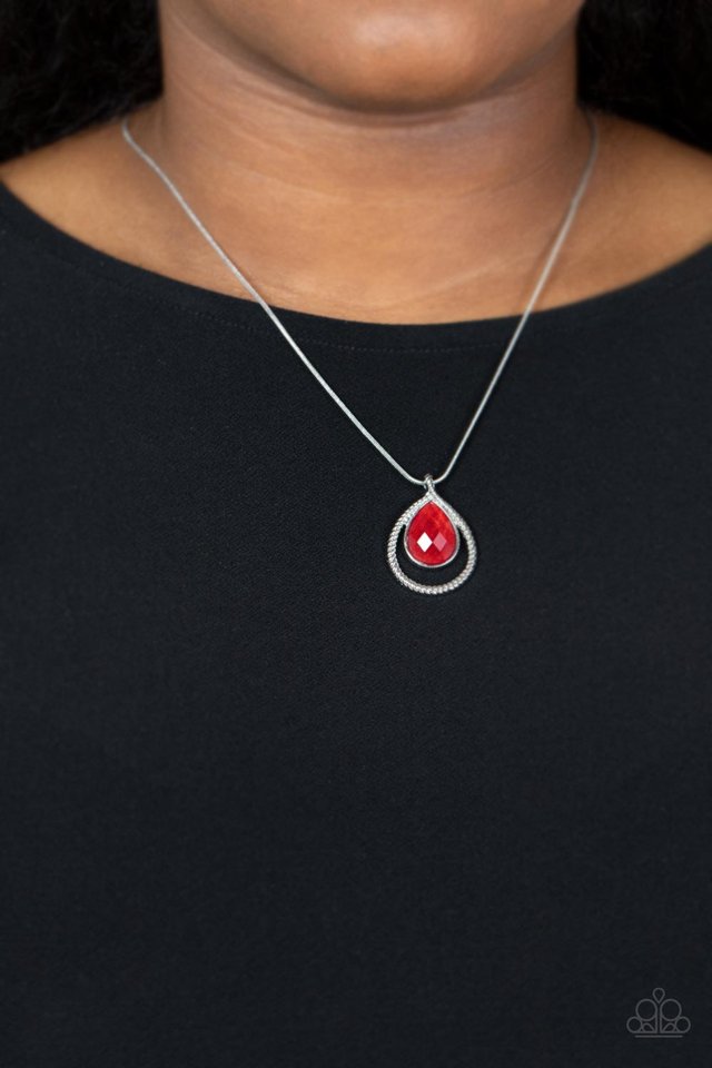 ​Gorgeously Glimmering - Red - Paparazzi Necklace Image