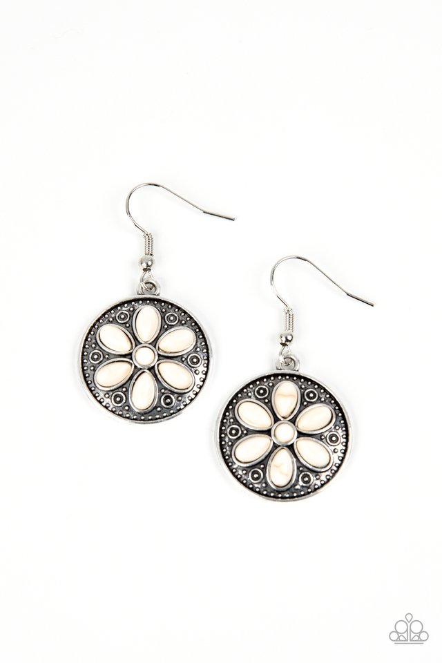 Saguaro Spring - White - Paparazzi Earring Image