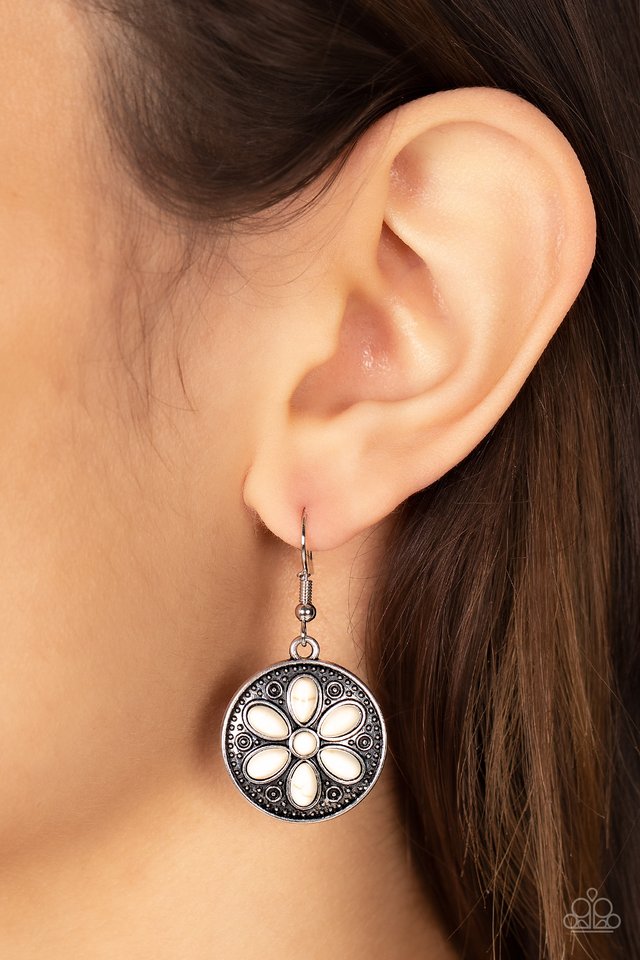 Saguaro Spring - White - Paparazzi Earring Image