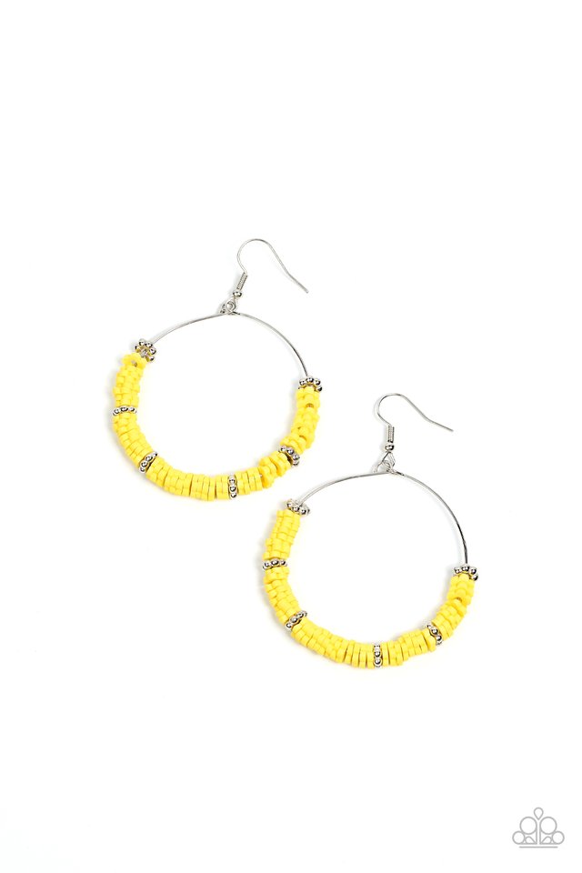 Loudly Layered - Yellow - Paparazzi Earring Image