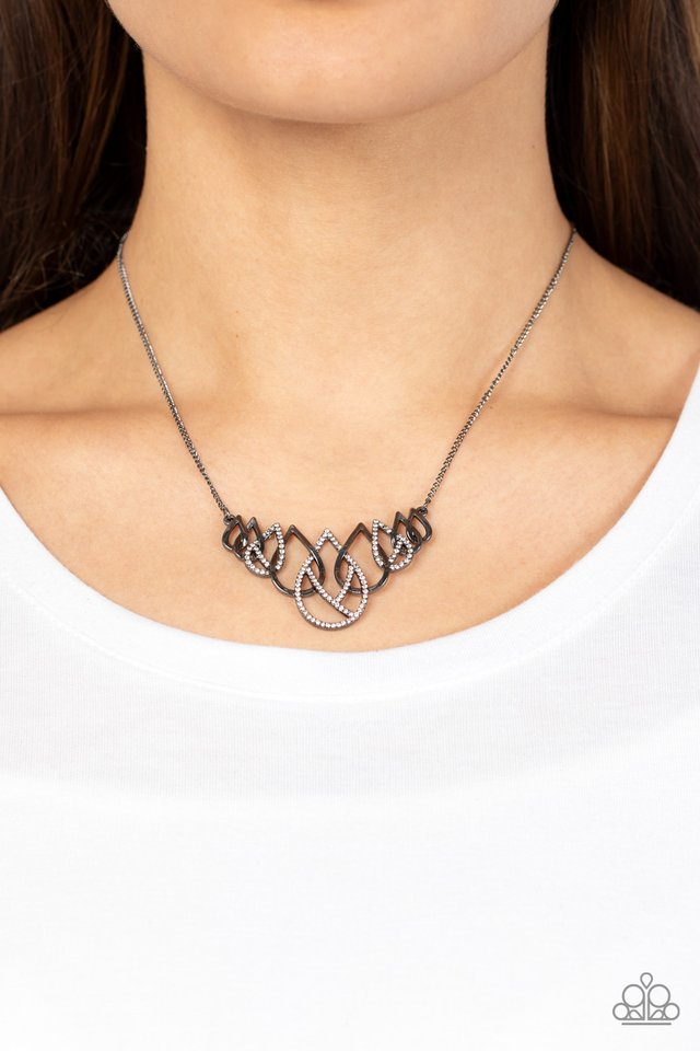 Thunderstruck Teardrops - Black - Paparazzi Necklace Image