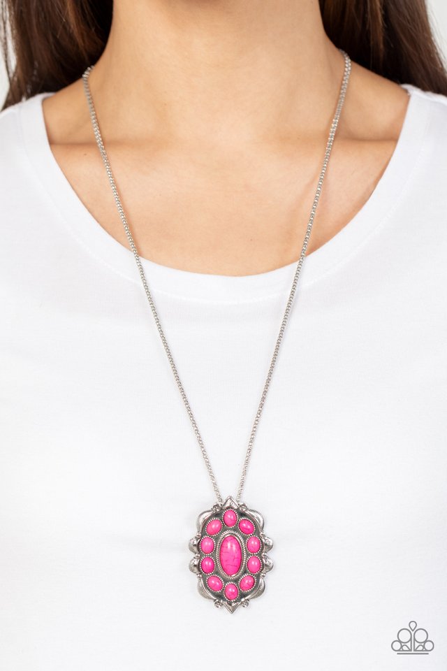 Mojave Medallion - Pink - Paparazzi Necklace Image