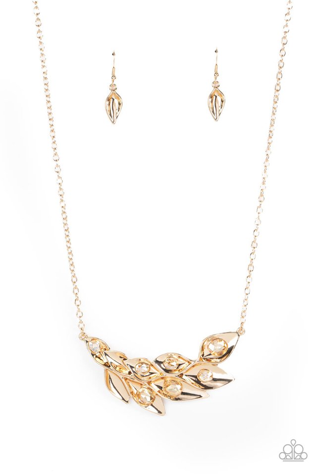 ​Enviable Elegance - Gold - Paparazzi Necklace Image