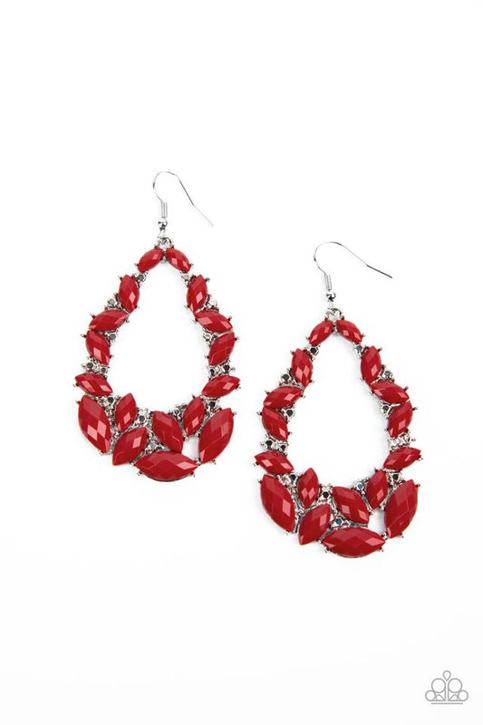 Tenacious Treasure - Red - Paparazzi Earring Image