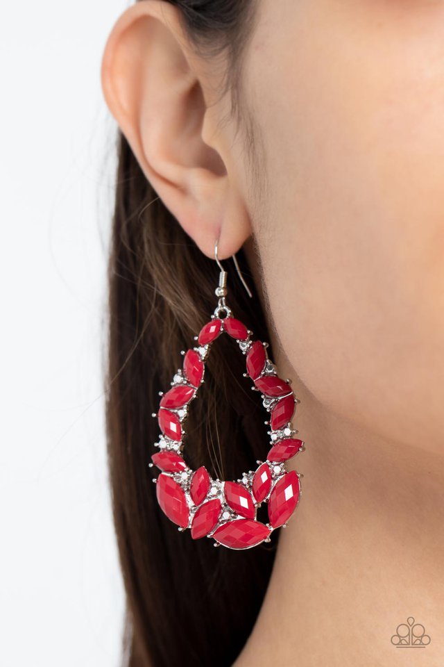 Tenacious Treasure - Red - Paparazzi Earring Image