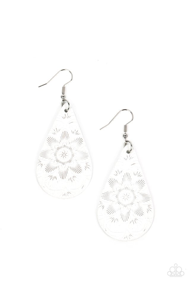 ​Subtropical Seasons - White - Paparazzi Earring Image