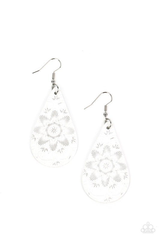 ​Subtropical Seasons - White - Paparazzi Earring Image