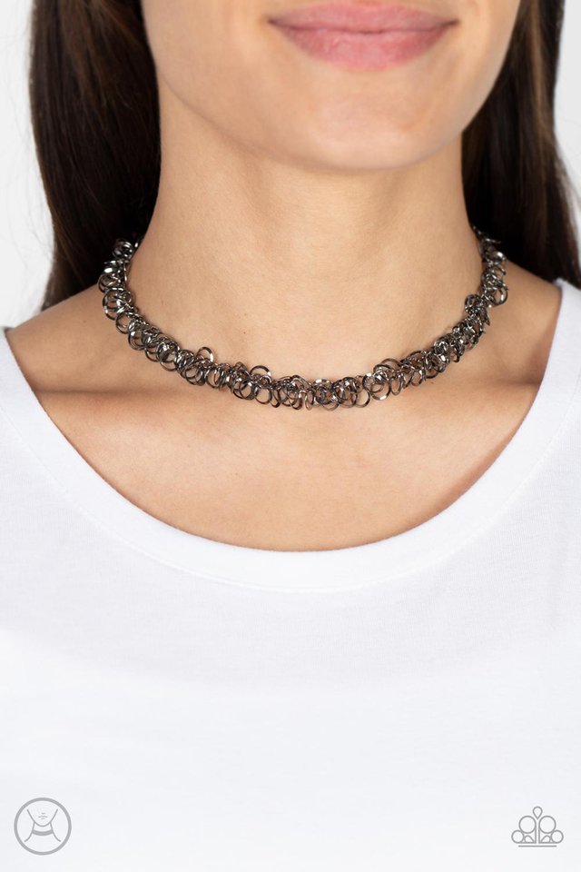 Cause a Commotion - Black - Paparazzi Necklace Image