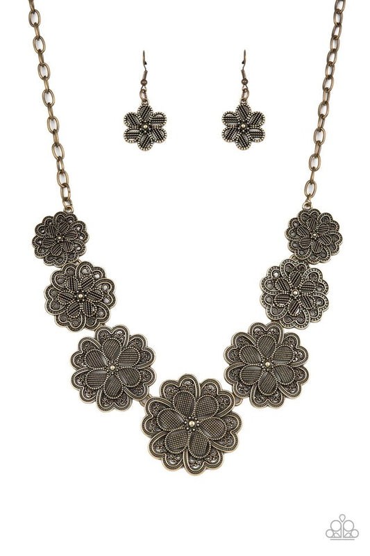 Basketful of Blossoms - Brass - Paparazzi Necklace Image