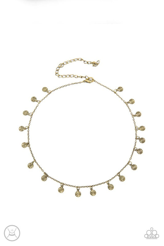 Chiming Charmer - Brass - Paparazzi Necklace Image