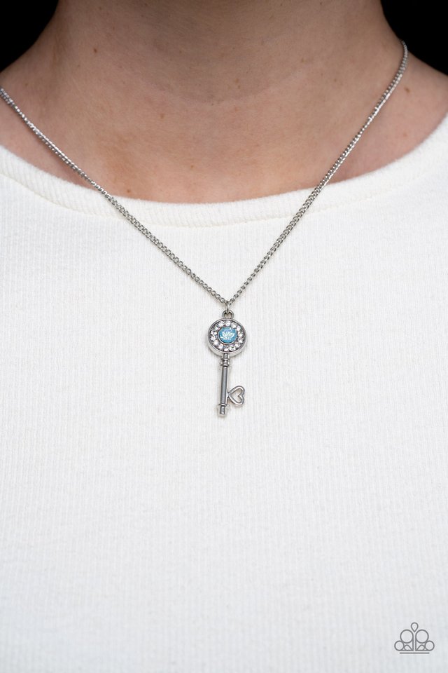 Prized Key Player - Blue - Paparazzi Necklace Image