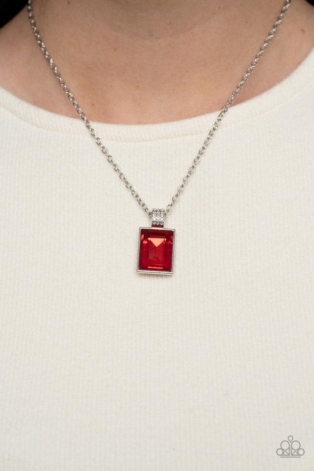 Understated Dazzle - Red - Paparazzi Necklace Image