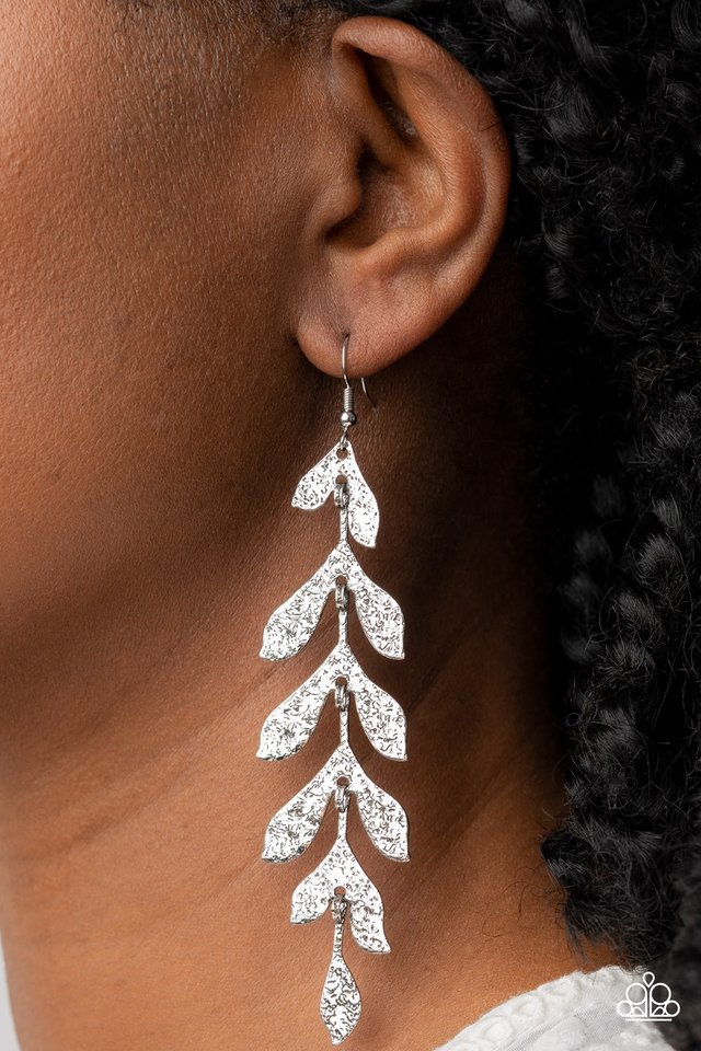 ​Lead From the FROND - Silver - Paparazzi Earring Image