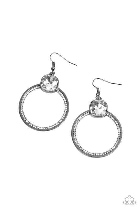 ​Cheers to Happily Ever After - Black - Paparazzi Earring Image