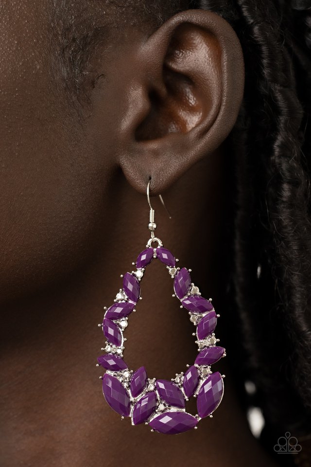 Tenacious Treasure - Purple - Paparazzi Earring Image