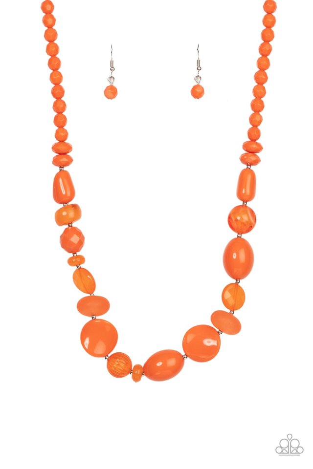 Tropical Tsunami - Orange - Paparazzi Necklace Image
