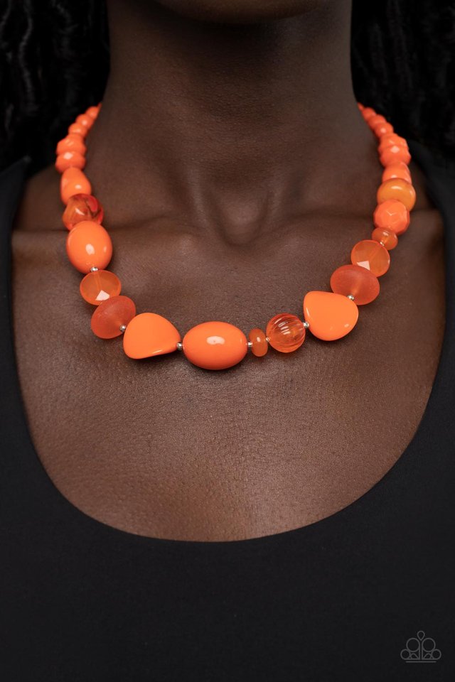 Tropical Tsunami - Orange - Paparazzi Necklace Image