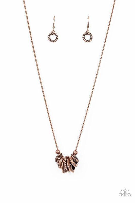 Mechanical Mischief - Copper - Paparazzi Necklace Image