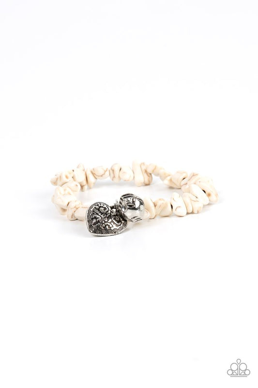 Love You to Pieces - White - Paparazzi Bracelet Image