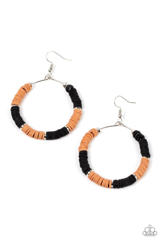 Skillfully Stacked - Black - Paparazzi Earring Image