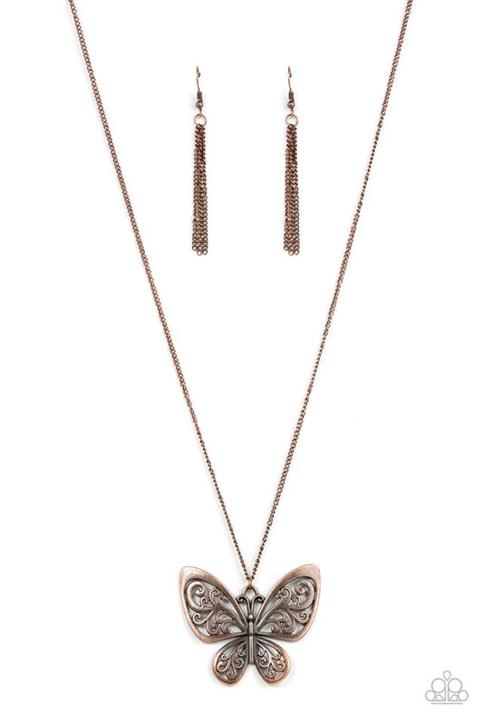 Butterfly Boutique - Copper - Paparazzi Necklace Image