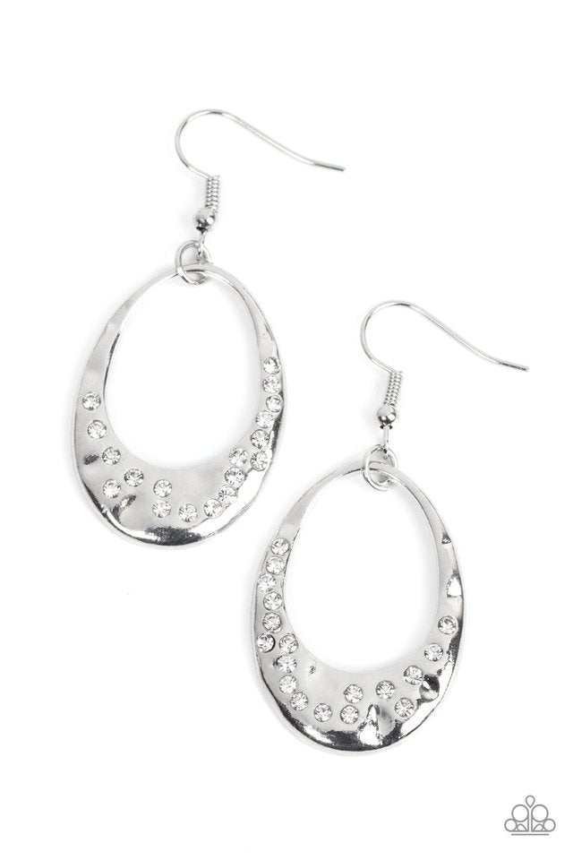 ​Classic Keepsake - White - Paparazzi Earring Image