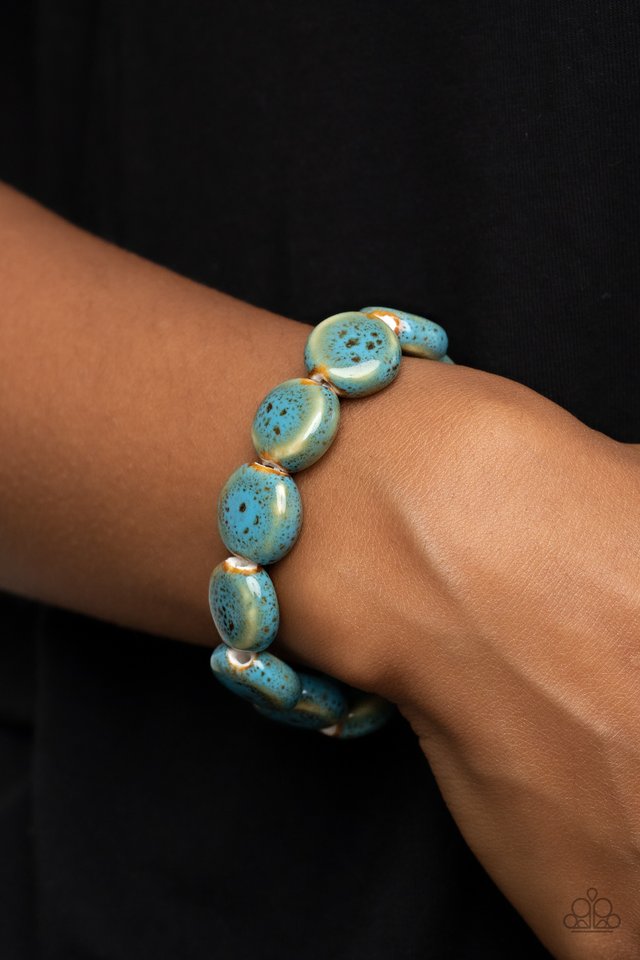 Earthy Entrada - Blue - Paparazzi Bracelet Image