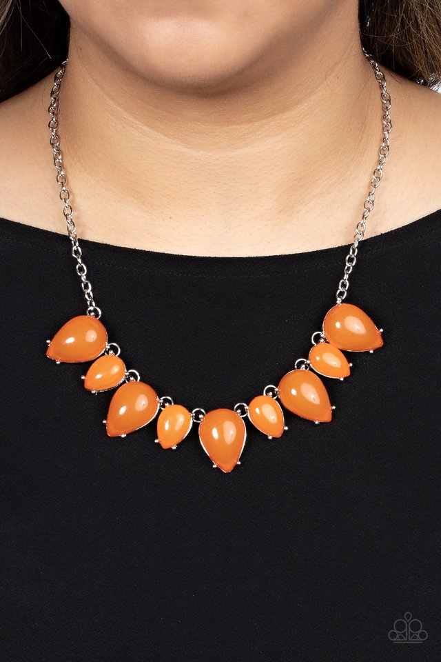 Pampered Poolside - Orange - Paparazzi Necklace Image