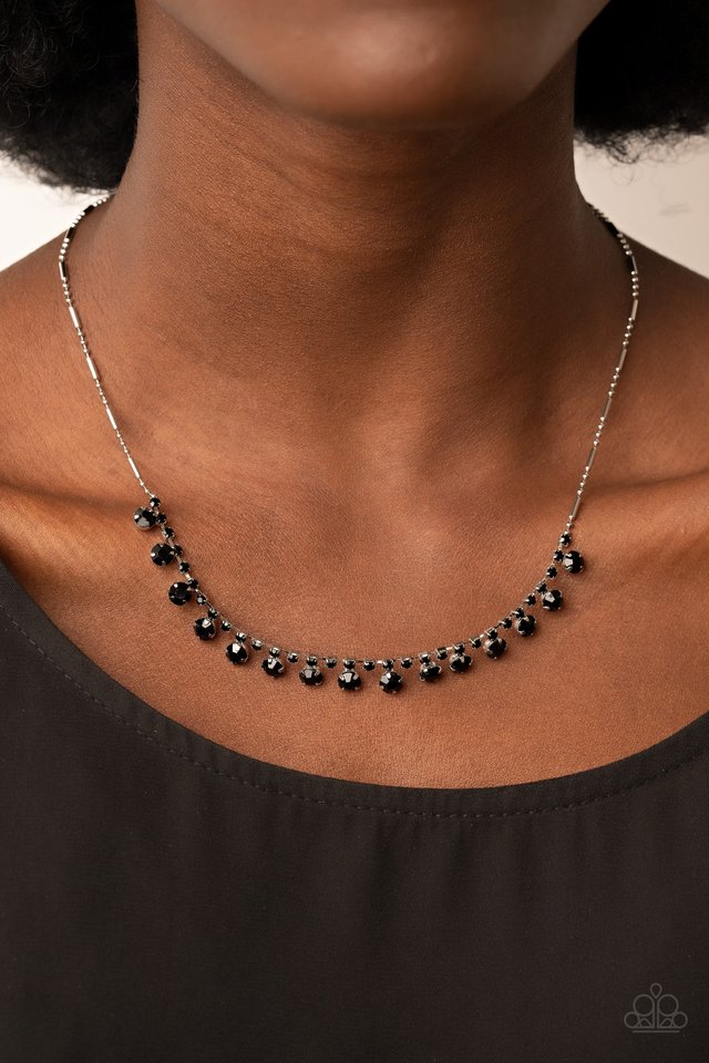 Cue the Mic Drop - Black - Paparazzi Necklace Image