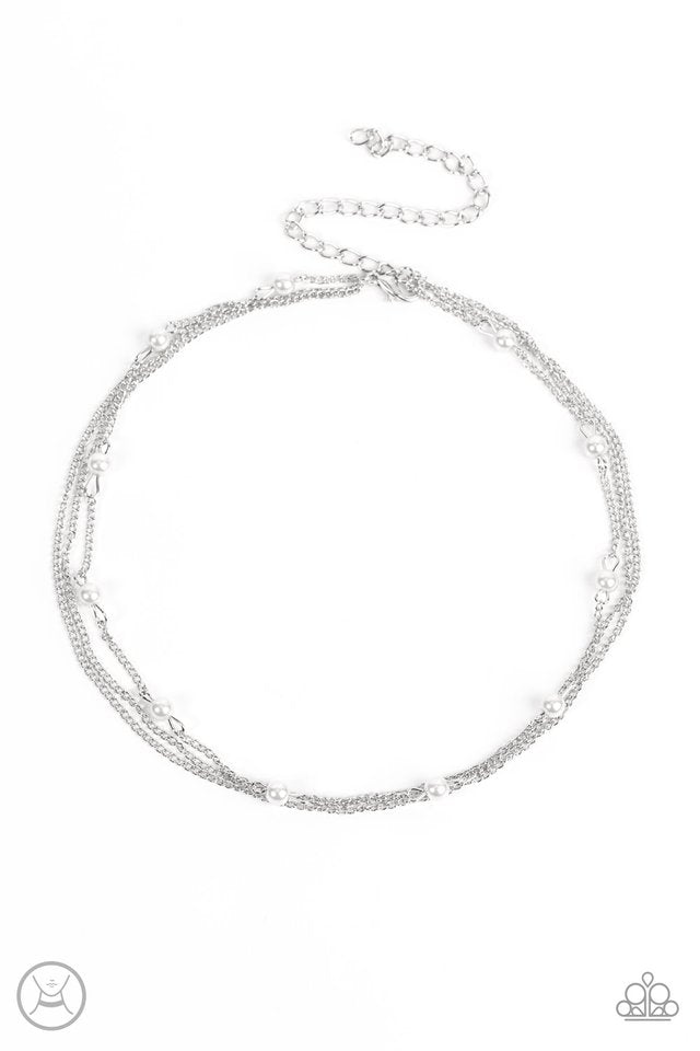 ​Daintily Dapper - White - Paparazzi Necklace Image