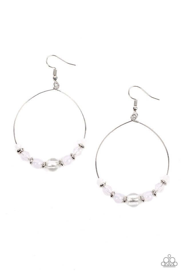 Ambient Afterglow - White - Paparazzi Earring Image