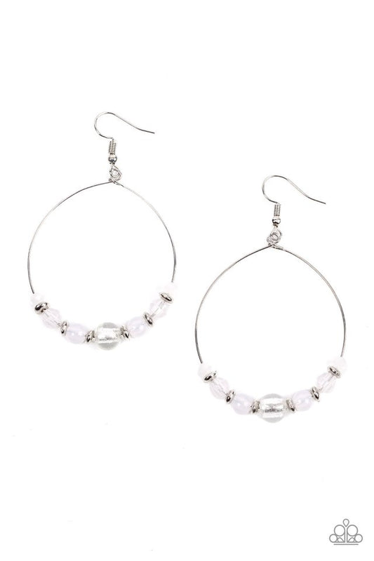 Ambient Afterglow - White - Paparazzi Earring Image