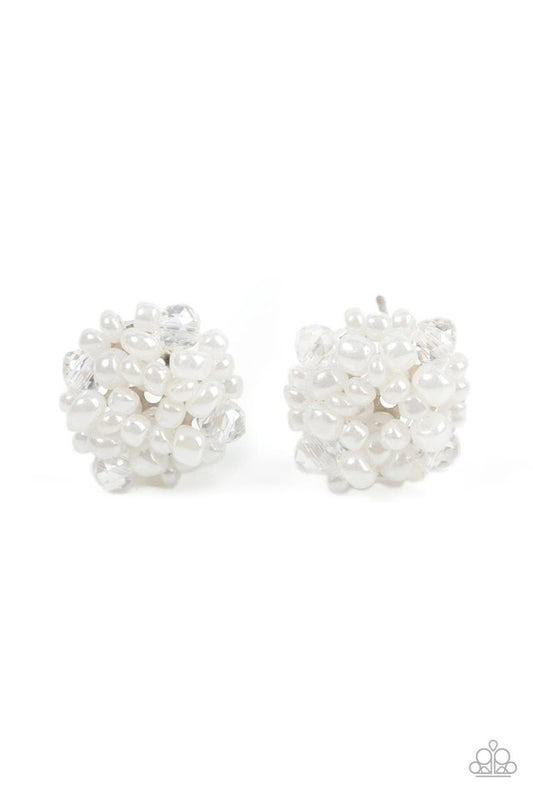 Bunches of Bubbly - White - Paparazzi Earring Image