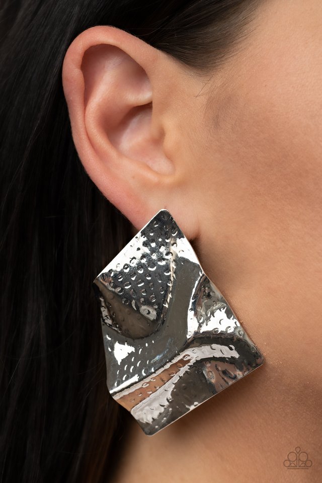 Modern Maverick - Silver - Paparazzi Earring Image