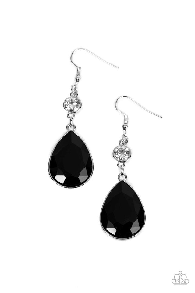 Smile for the Camera - Black - Paparazzi Earring Image