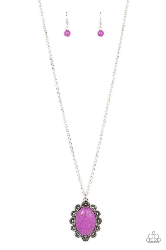 Daisy Dotted Deserts - Purple - Paparazzi Necklace Image