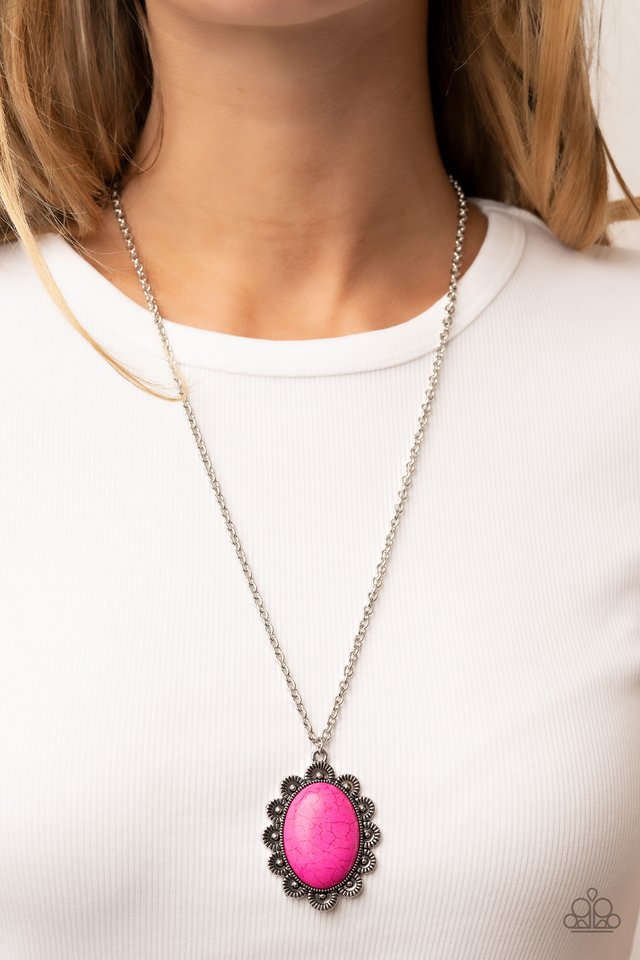 Daisy Dotted Deserts - Pink - Paparazzi Necklace Image
