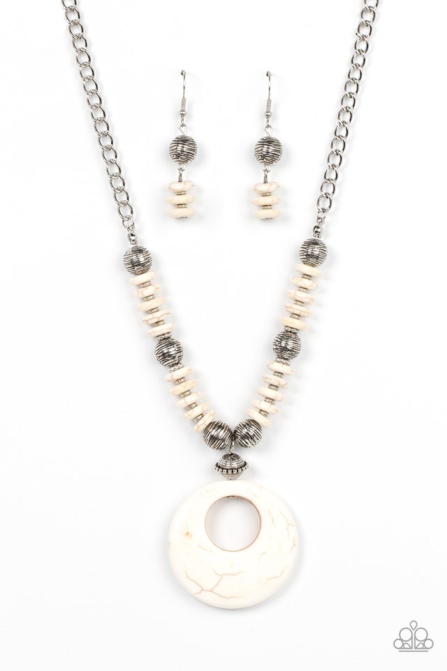 Oasis Goddess - White - Paparazzi Necklace Image