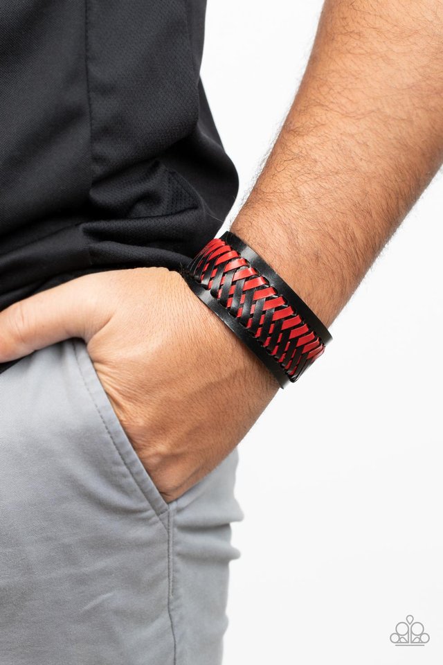 Punk Rocker Road - Red - Paparazzi Bracelet Image