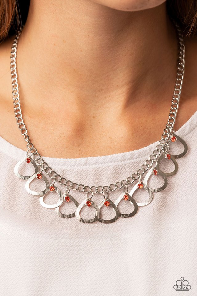 TEAR-rifically Twinkling - Orange - Paparazzi Necklace Image
