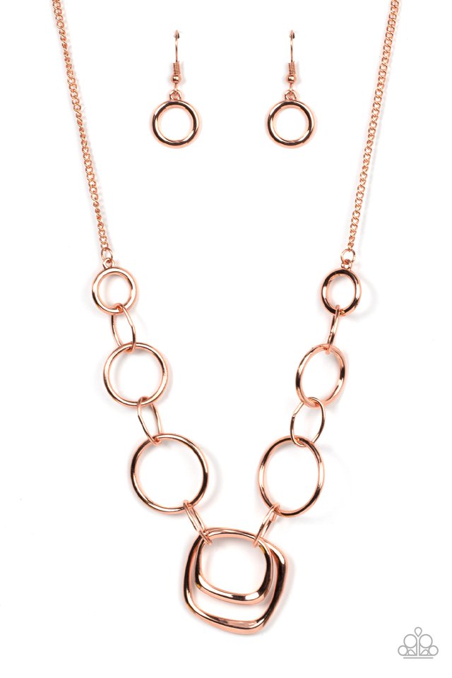 Linked Up Luminosity - Copper - Paparazzi Necklace Image